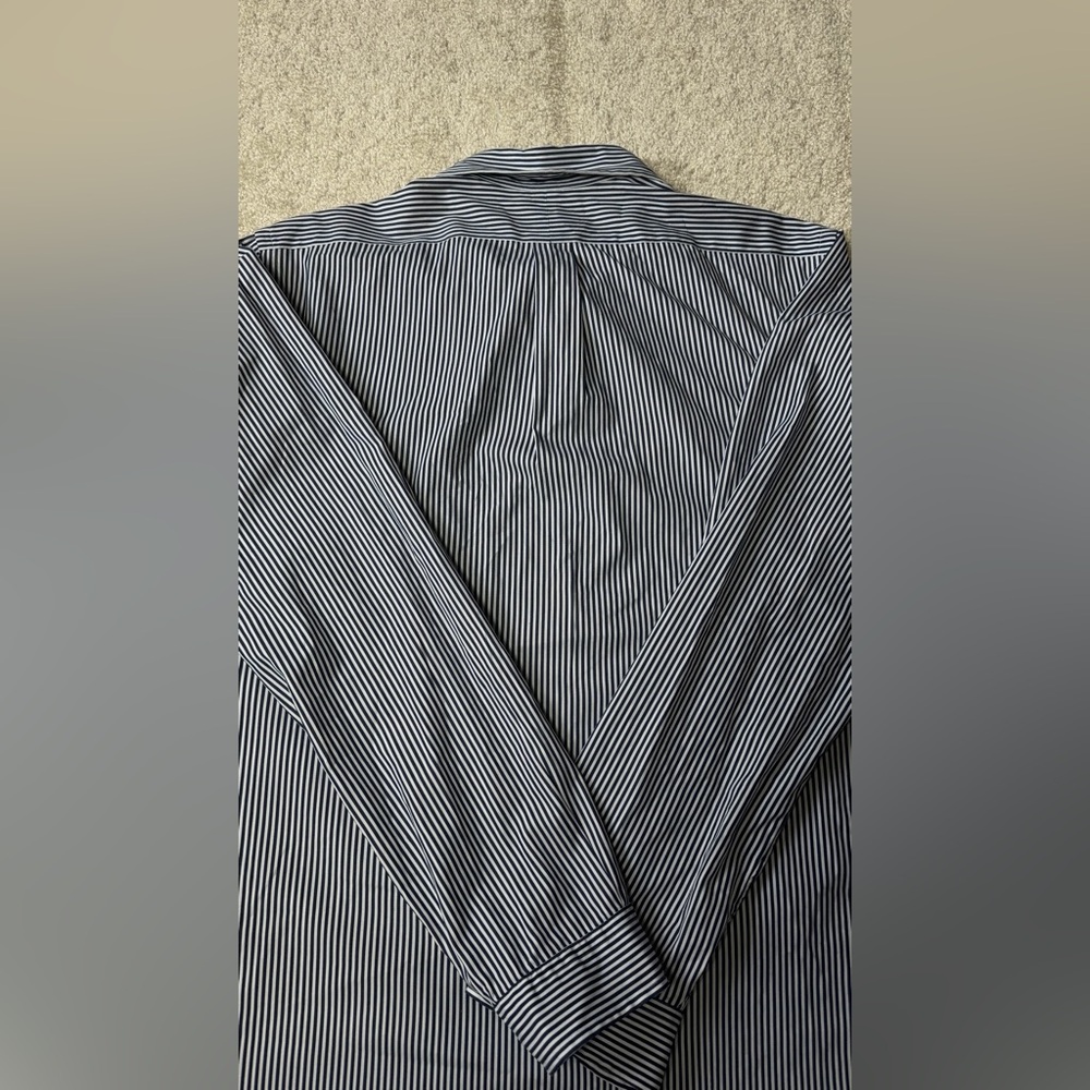 Polo by Ralph Lauren Blue and White Pinstripe Button-Down Shirt - Picture 8 of 13